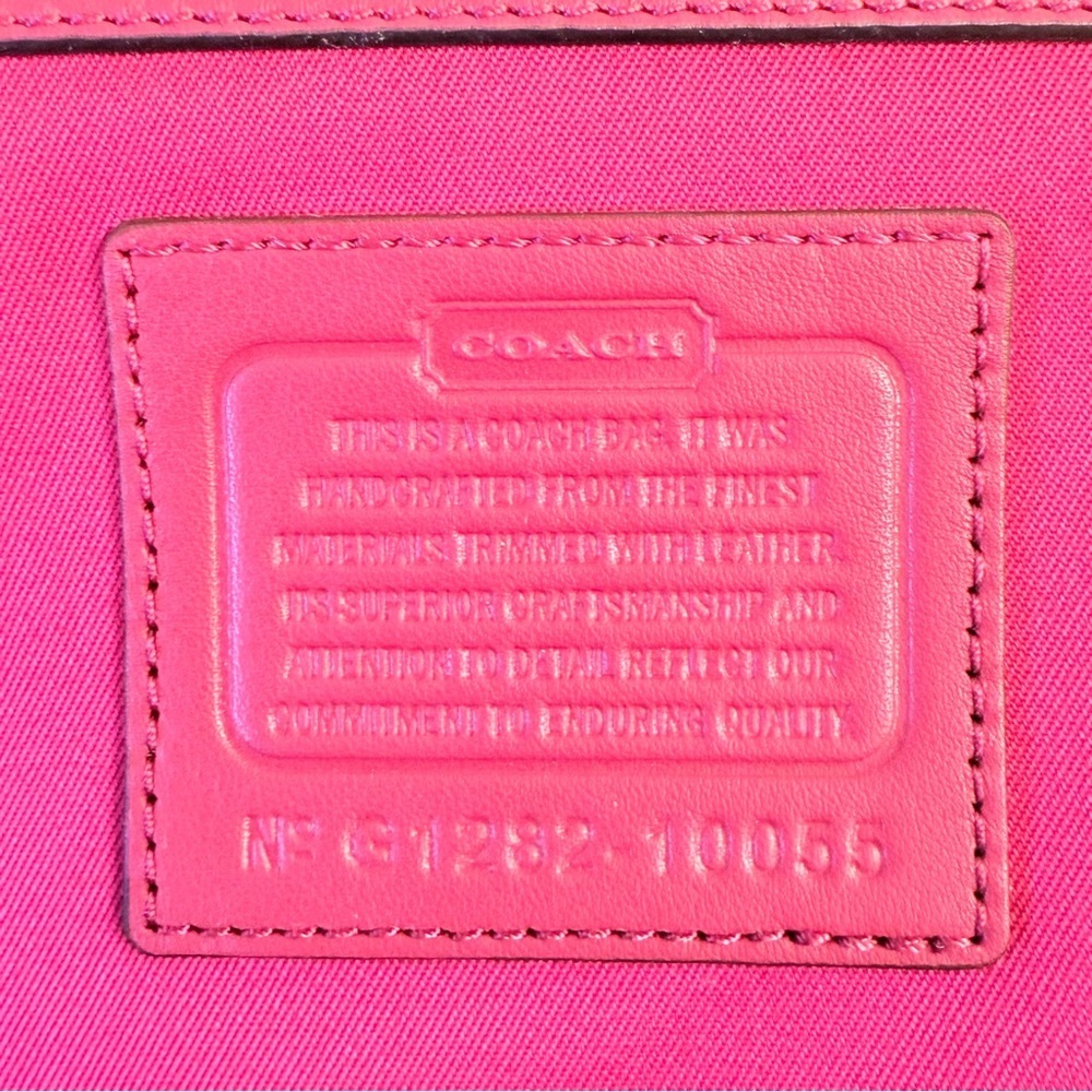 Vintage Y2K Coach Hamptons Signature Stripe Tote Pink Leather Style 10055 - Picture 5 of 17